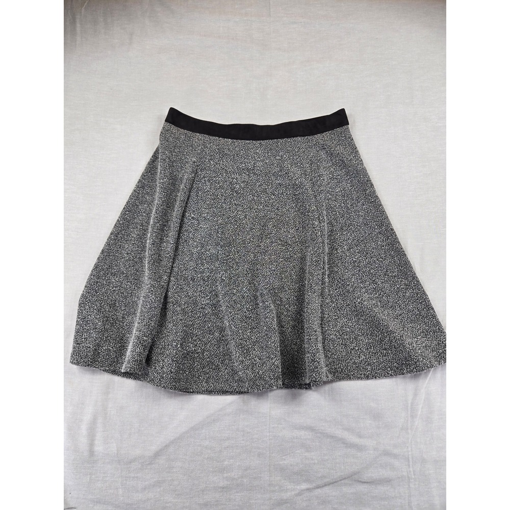 Downeast Womens Large Black White Salt and Pepper Flared A-Line Mini Skirt